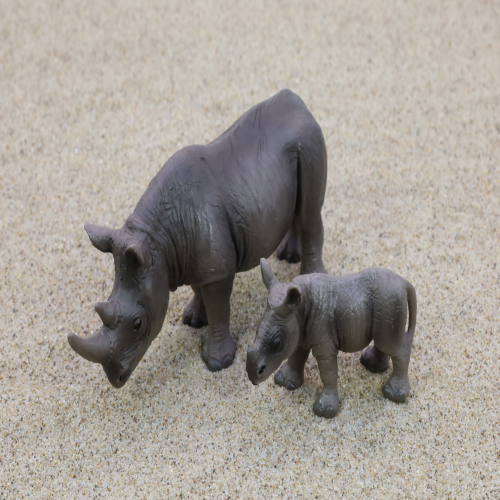 동물337 엄마 코뿔소+아기 코뿔소